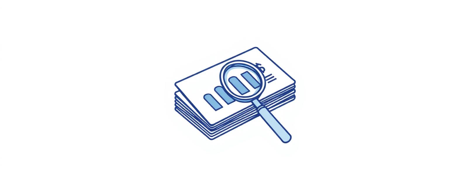 Illustration of insurance quote comparison cards under a magnifying glass